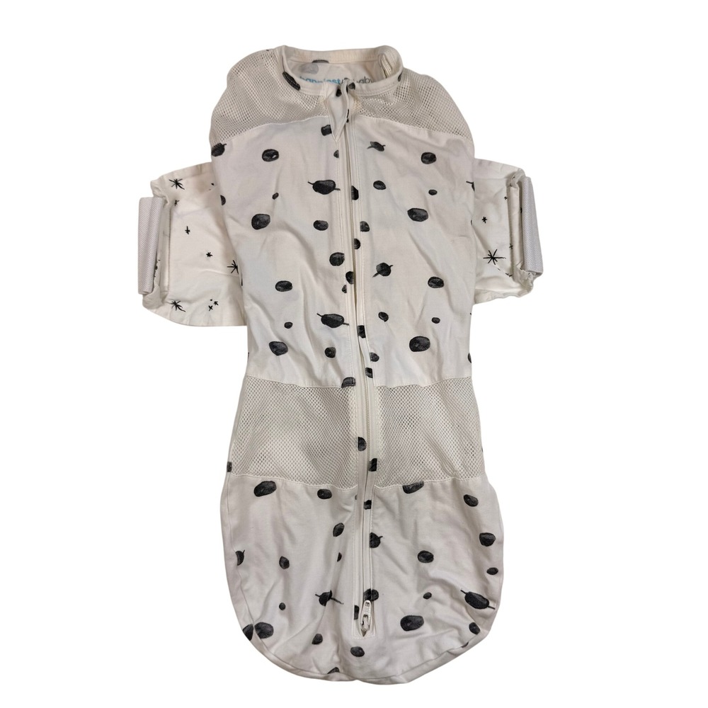 Happiest Baby SNOO Sack Swaddle Small White Black‎ Planets Organic Cotton